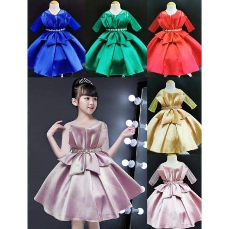 GAUN PESTA ANAK SILVER ELEGANT/GAUN PESTA PANJANG/GAUN PESTA MEWAH