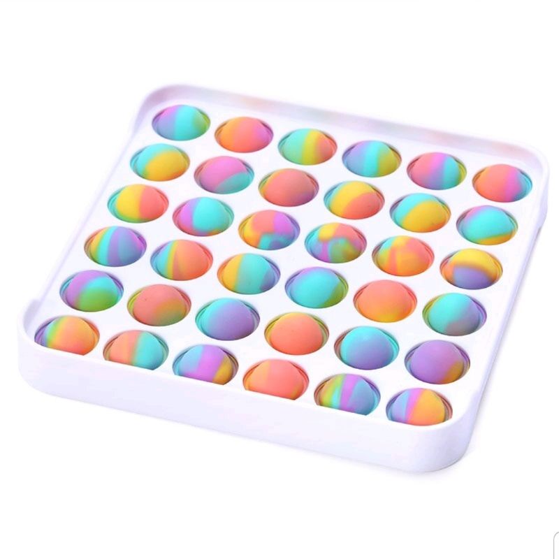 SIMPLE DIMPLE POP IT NEW GLOW IN THE DARK TERBARU / MAINAN ANAK MURAH / POP IT SILIKON PEREDA STRESS-Square Ombre PVC