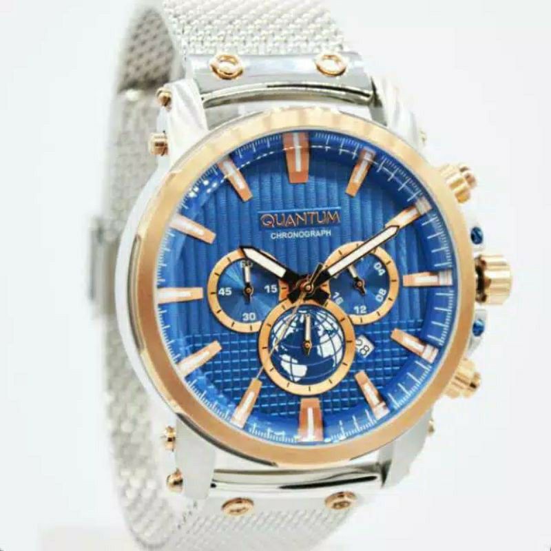 JAM TANGAN PRIA QUANTUM PWG670.590 CHRONOGRAPH RANTAI PASIR ORIGINAL
