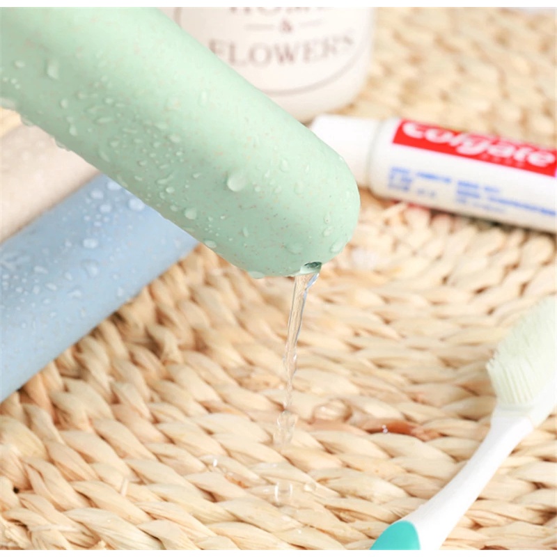 [1pcs Portable Tooth Brushes Case ][Wheat Straw  Travel Toothbrush Chopsticks Pencil Box][ Dust-proof Tooth Brushes Protector]