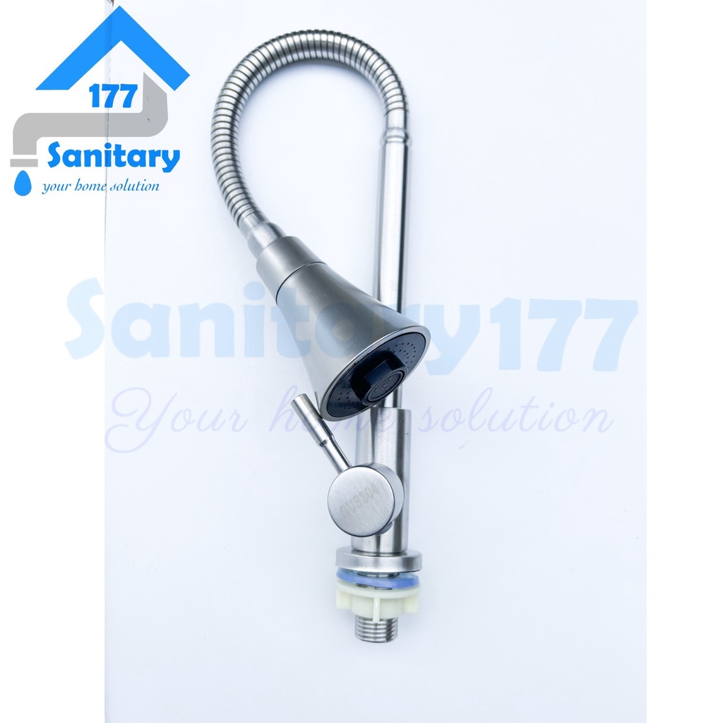 Kran sink Fleksibel angsa MEJA Stainless 304 minimalis 13TR- Keran air Dapur stenlis terompet 2in1stenlis dapur cuci piring wastafel flexible/G67