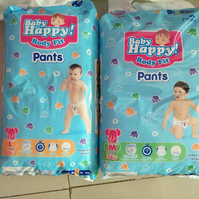 Baby Happy Body Fit Pants M34+4 atau M34 / L30+4  atau L30/L28 exp 2024  -  MURAH