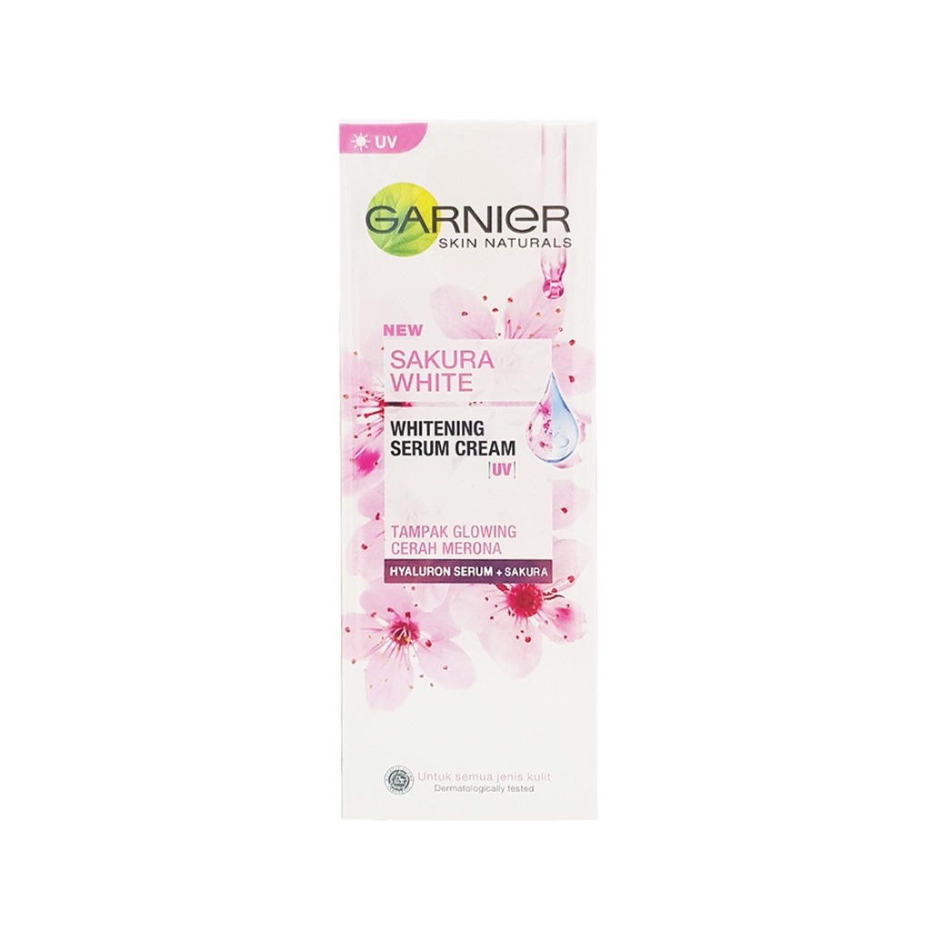 GARNIER SAKURA WHITENING SERUM CREAM UVA 40ML UV | Serum Krim Wajah BY AILIN