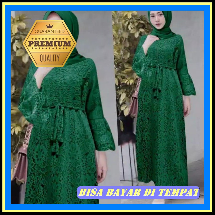 Dress Gamis Wanita Terbaru 2022 Mikha Dress 2In1 Iner Dan Outer Terpisah Gamis Polos Wanita Terbaru 