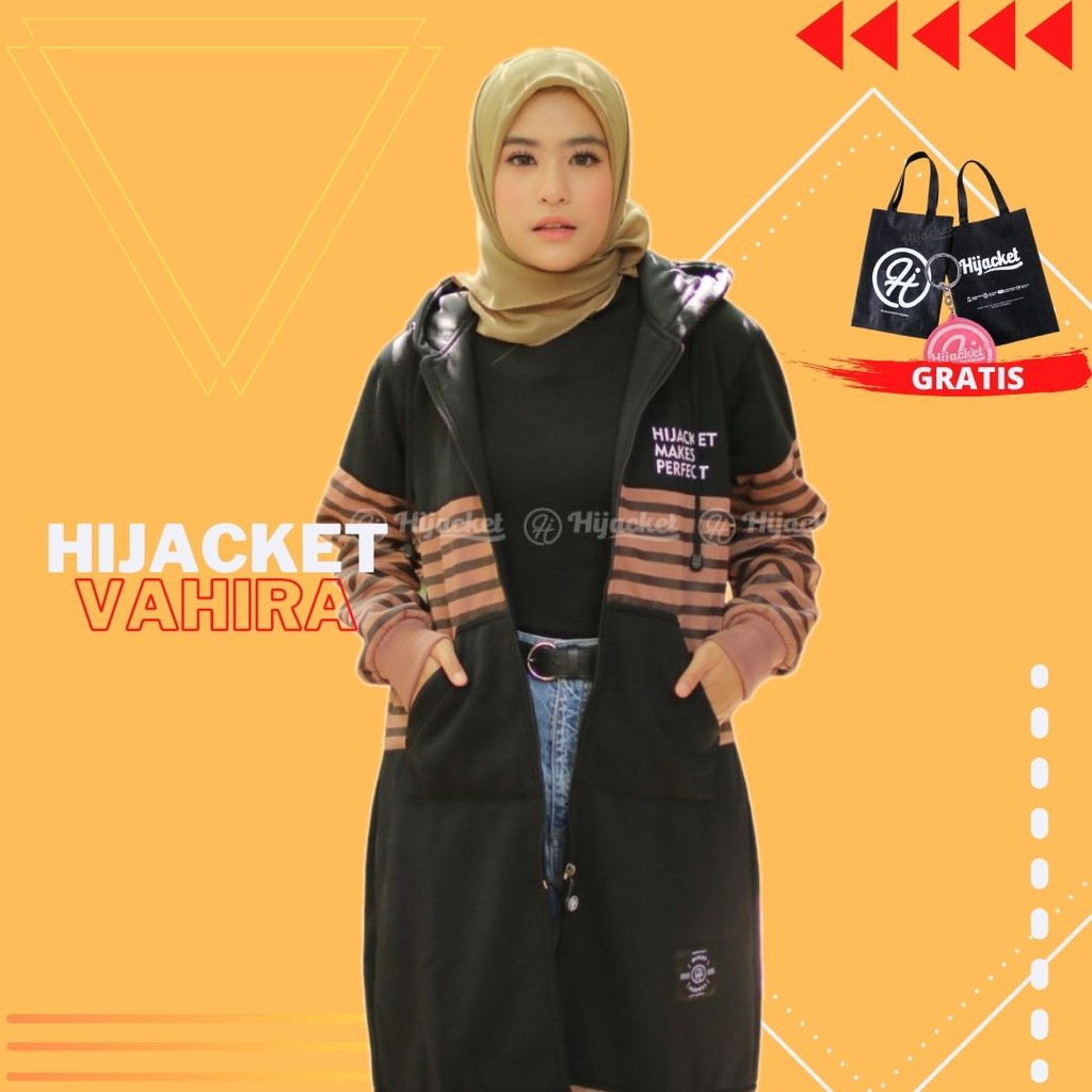 NEW hijacket VAHIRA jaket wanita hoodie all varian warna L & XL || jaket hijaket muslimah-0
