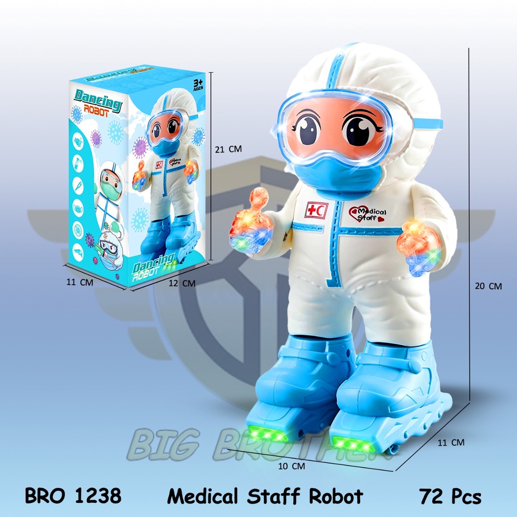 MURAH BRO1238 Robot Robotan Dance Joget Covid Corona Tenaga Medis Mainan Anak BIGBROTHER