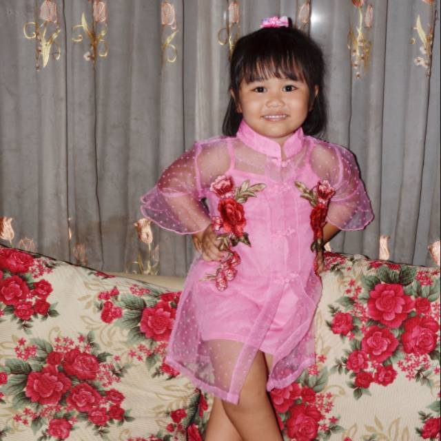 Preloved cheongsam dress ( baju cheongsam )