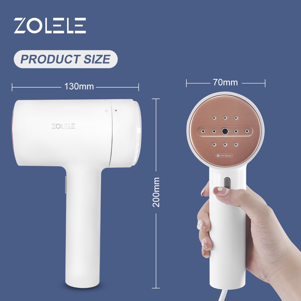 ZOLELE Setrika Uap Portable Genggam Steamer Iron Laundry Elektrik Iron Listrik Mini Rumah Penghapusan Garment Setrika Datar Pakaian Generator Handy Low Watt Selang Setrika Baju Brush Tangga Travel  Penghapusan ZG101