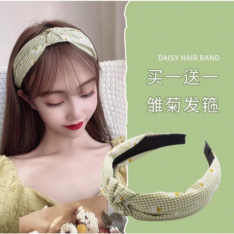 Bando Bandana Wanita Korean Style Motif Bunga Daisy Aksesoris Rambut Wanita Bando Wanita Import Daisy Korea Headband