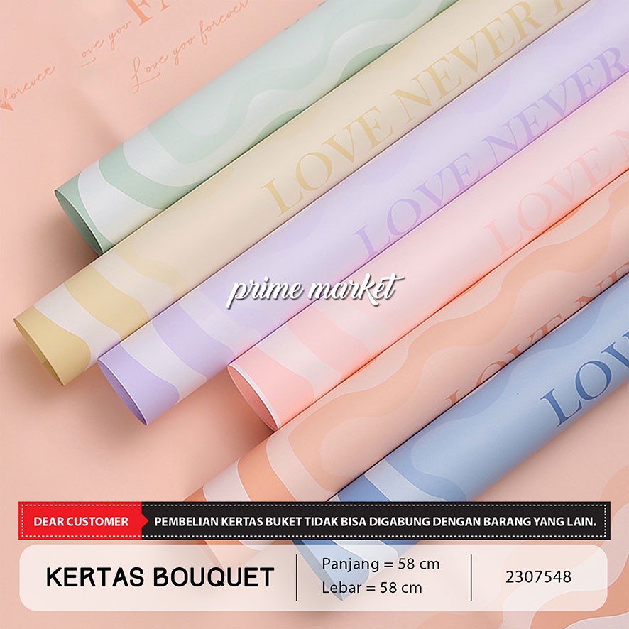 

Kertas Buket Bunga Kertas Cellophane Kertas Bunga Buket LOVE NEVER FAILS Flower Wrapping Valentine (2307548)