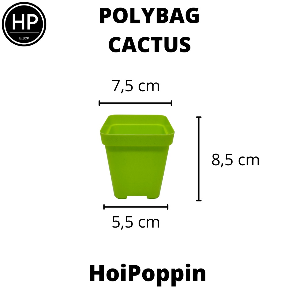 HPP - Polybag (Hijau) - cactus polybag - pot cactus - pot elastis - pot dan tatakan - pot - pot hias