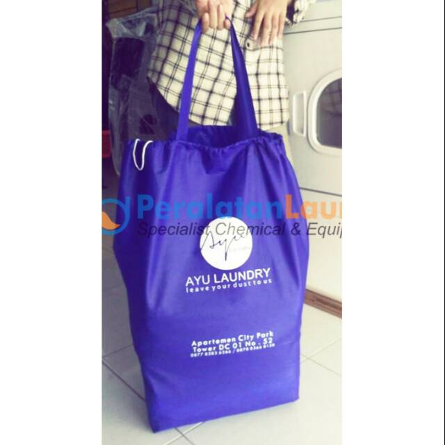 Jual Tas laundry murah tali serut Laundry bag ukuran 50x23x60. minim