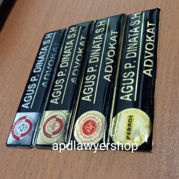 

Produk Name Tag Nama Dada Peradi Ikadin Kai Advokat Pengacara Peniti Kuningan Gilaa!!!