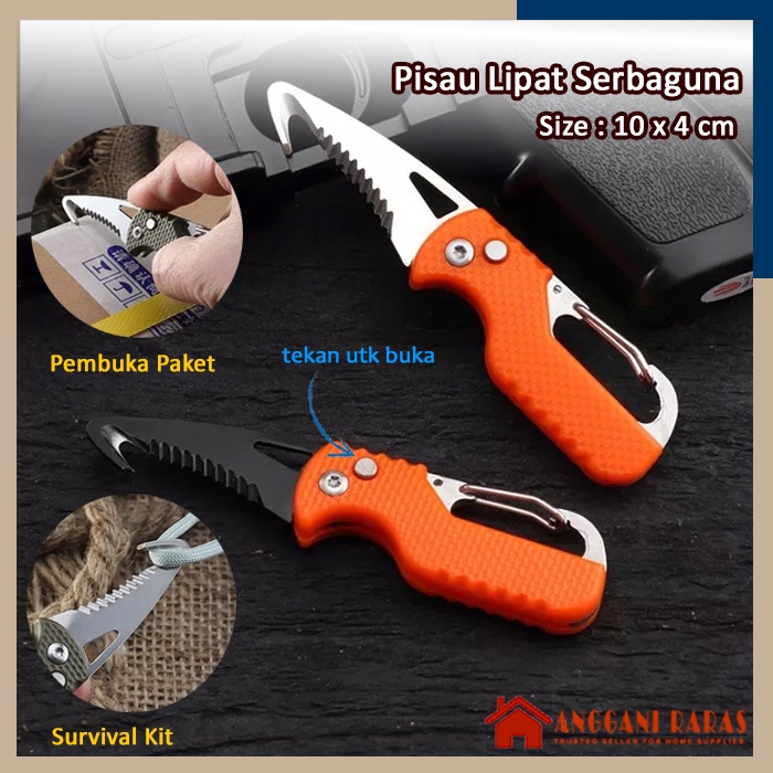 Pisau Kater Cutter Unik Pisau Lipat Multifungsi Kecil Pisau Kait Hook Bahan Stainless Steel