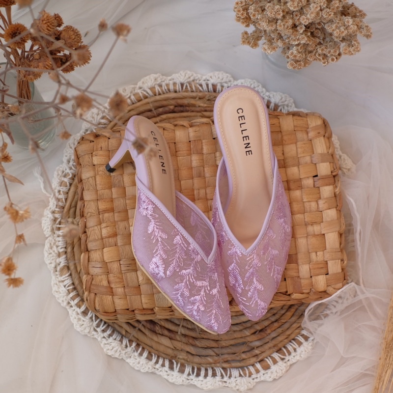 CELLENE Halley Lace Heels | wedding shoes lace brukat tinggi 5cm