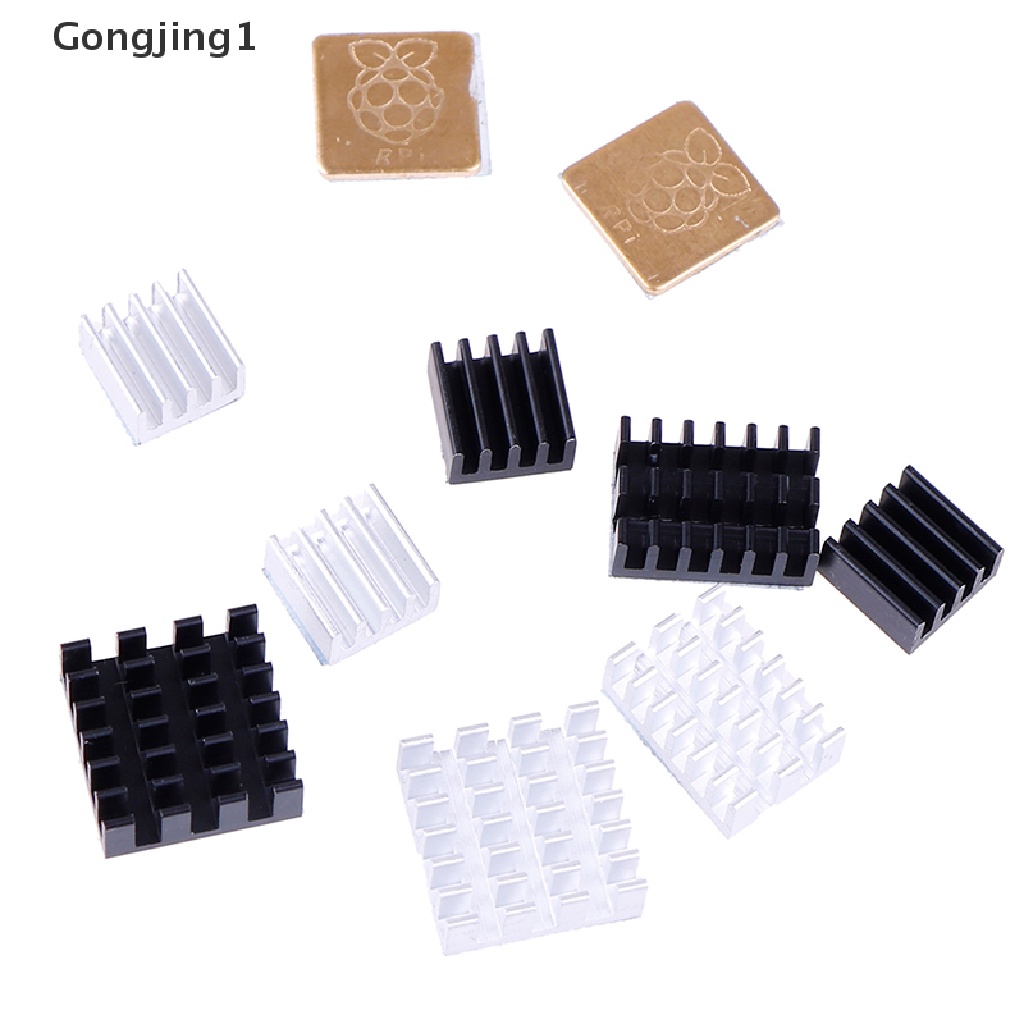 Gongjing1 5Pcs Radiator Heatsink Aluminum Untuk Raspberry Pi 2 / 3 / 4 3B + 4B