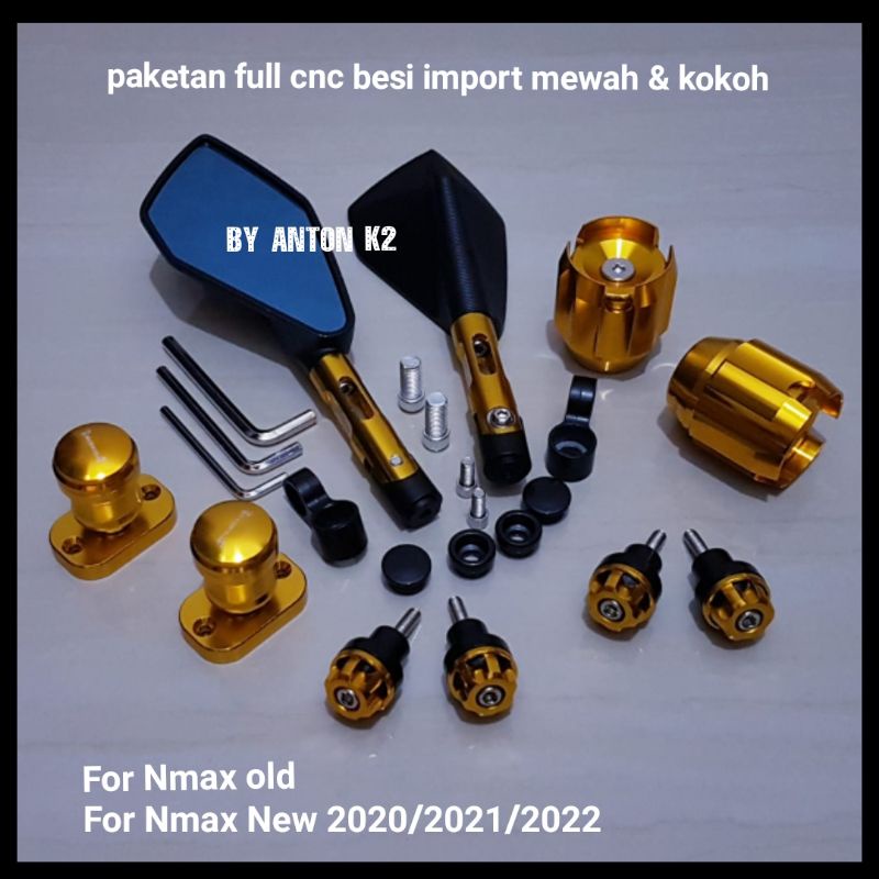 PAKETAN 6 ITEM/SPION TOMOK CNC/JALU AS RODA DEPAN FULL BESI CNC VARIASI AKSESORIS MOTOR NMAX/N MAX O