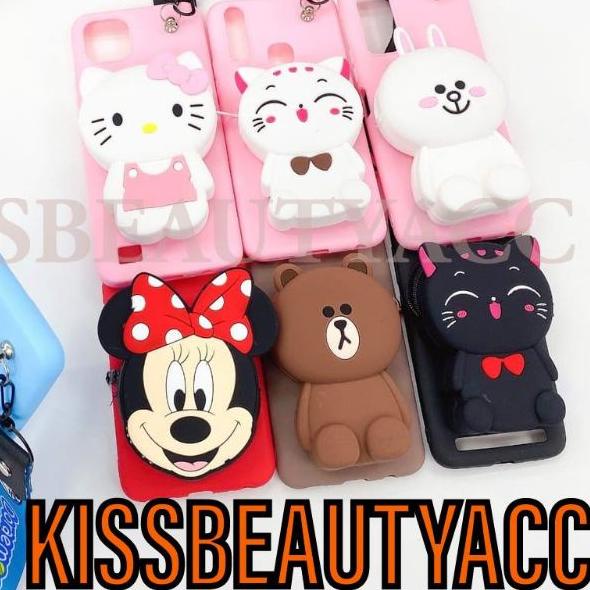 ♬ VIVO Y71/ Y81/ Y83/ Y19/ S1/ S1 PRO/ V17/ V19/ SOFT CASE KARAKTER/ BONEKA DOMPET KOIN/ COIN + GANT