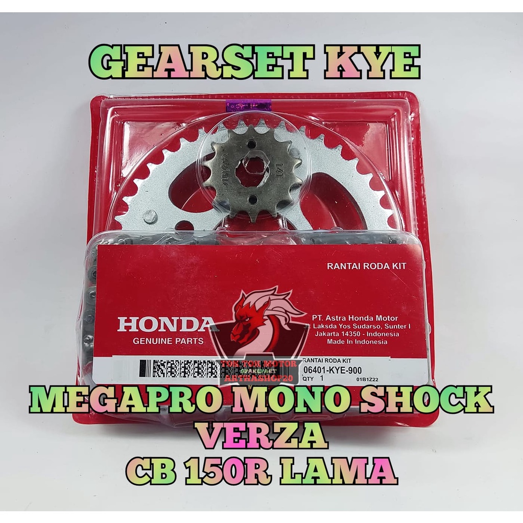 Gearset KYE Motor Honda Megapro Monoshock , Verza 150 , CB 150R Old / Lama Gir Ger Gear Geer Satu Se
