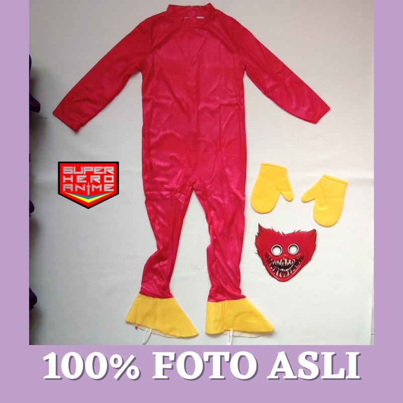 Kostum Huggy Wuggy Anak Poppy Playtime Cosplay Halloween Import Funny Costume Karakter Game