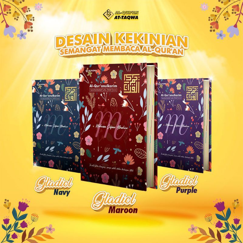 Al Quran Attaqwa Floral Custom A4 Alquran Hafalan At-taqwa Perkata Dan Bonus