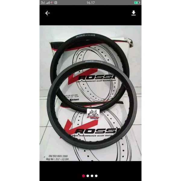 TOPPP velg rossi tapak lebar 160 185 ring 17