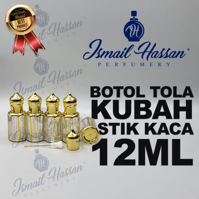 Botol Tola Kubah Emas Stick Kaca 12Ml,6Ml Dan 3Ml.