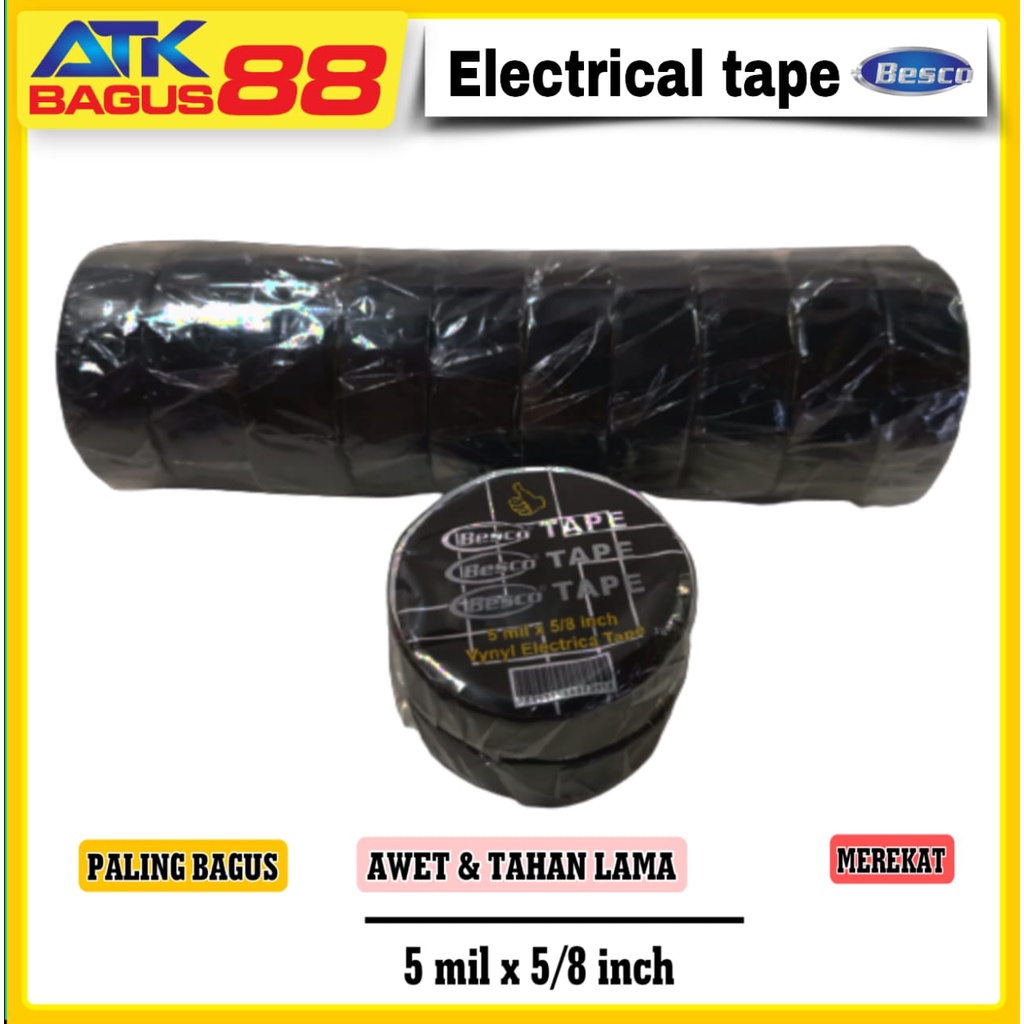 Electrical tape besco/solasi kabel/plakban kabel elektrik