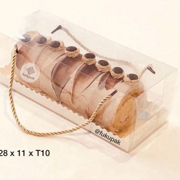 

28 Box Mika Tali 20 pcs| Clear Transparent Box | Kotak Hamper Bolu Gulung Brownies Roll Cake Lapis L