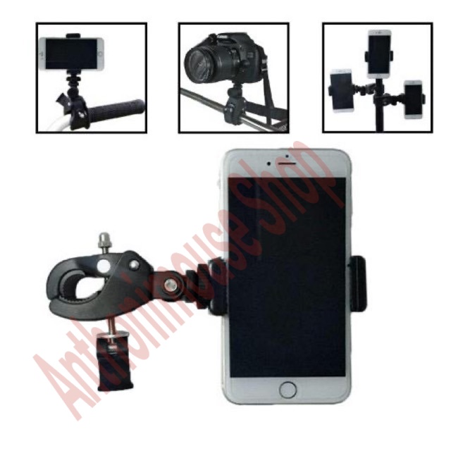 HOLDER JEPIT UNIVERSAL CLAMP PENJEPIT SMARTPHONE JEPITAN BAUT UNTUK TRIPOD TONGSIS
