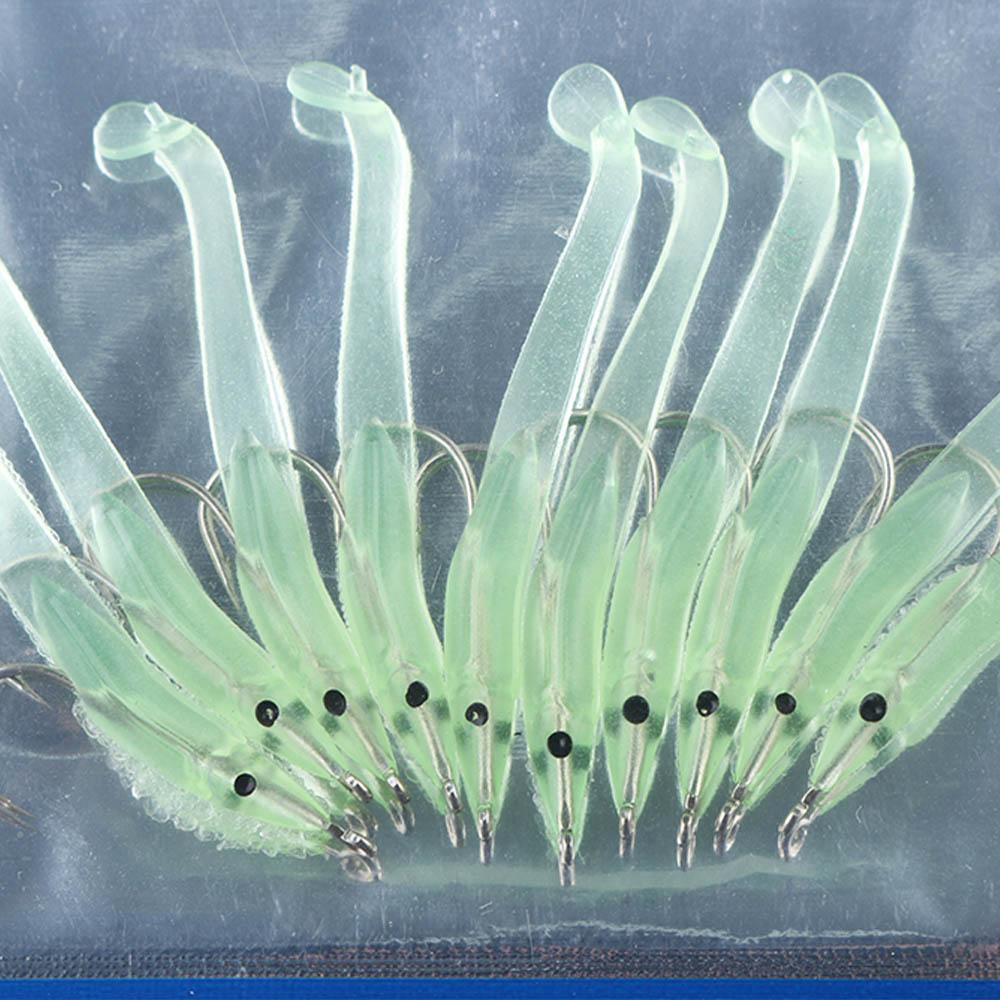 Nanas 10pcs Ikan Belut Lure Tahan Lama Portabel Bercahaya Memimpin Jig Kepala