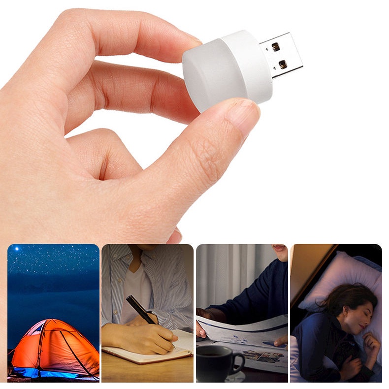 Lampu USB Mini Led Terang Tidur Powerbank 1 watt Warna Stick Outdoor Kecil Bulat Bolam Lampu Darurat Emergency Baca Belajar Laptop Mobil Mini light USB Portable Untuk Traveling