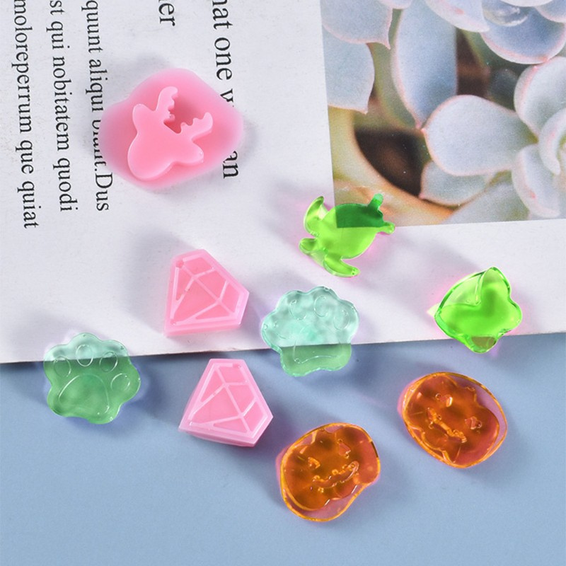 Glitter Crystal Epoxy Resin Mold Ear Studs Silicone Mould DIY Crafts Jewelry Earring Pendant Making Tool