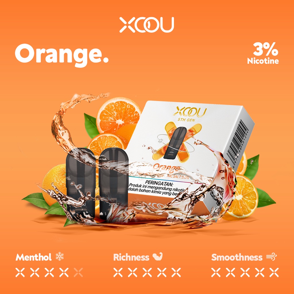 XOOU 5th Generation Mint Flavour 2 CTG - Orange