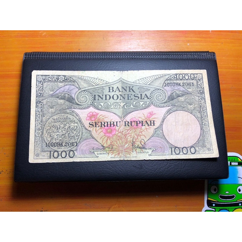 Uang Kuno 1000 Rupiah Bunga 1959 Original 03