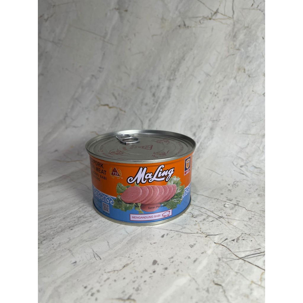 

Maling TTS 397gr/ Maling termurah/Maling Ham Babi/ Pork Maling/ Daging Babi Maling/ Makanan Olahan dalam Kaleng Non Halal
