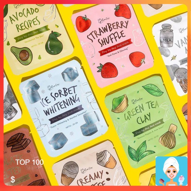 [ML] [TERMURAH! KEMASAN BARU!] KEMASAN BARU MASKER WAJAH ORGANIK BY LEA GLORIA 20GR MASK 20 GR GRAM