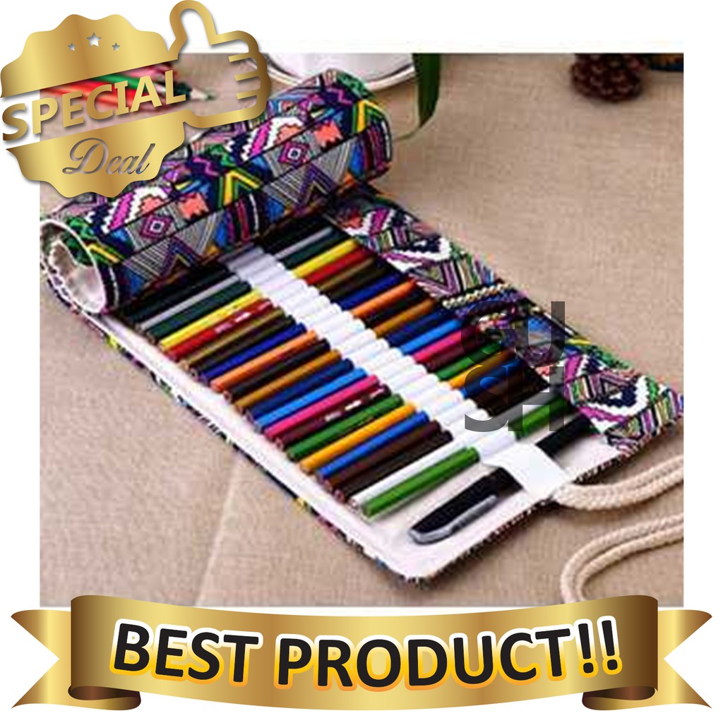 

Tas Pensil Gulung Canvas 48 Slot 20 x 56cm