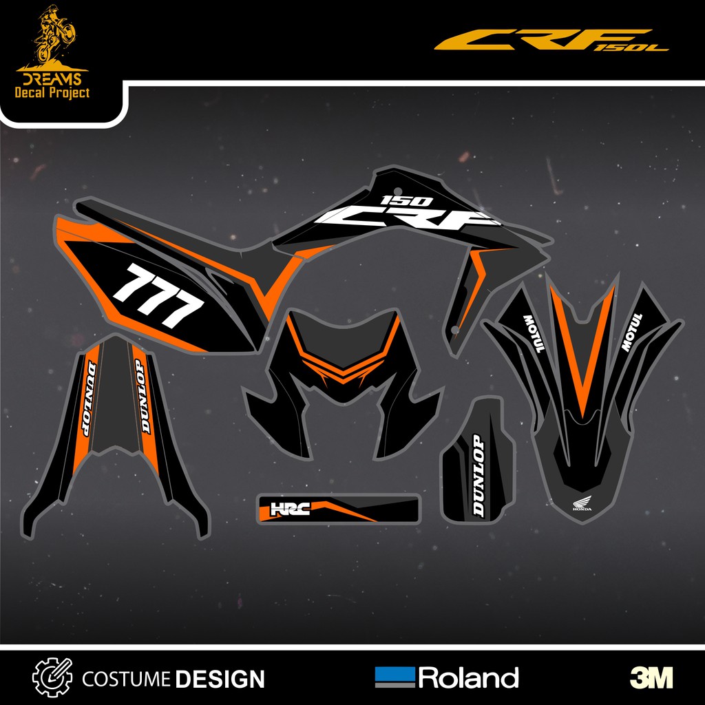 Decal CRF 150L Skull Orange List
