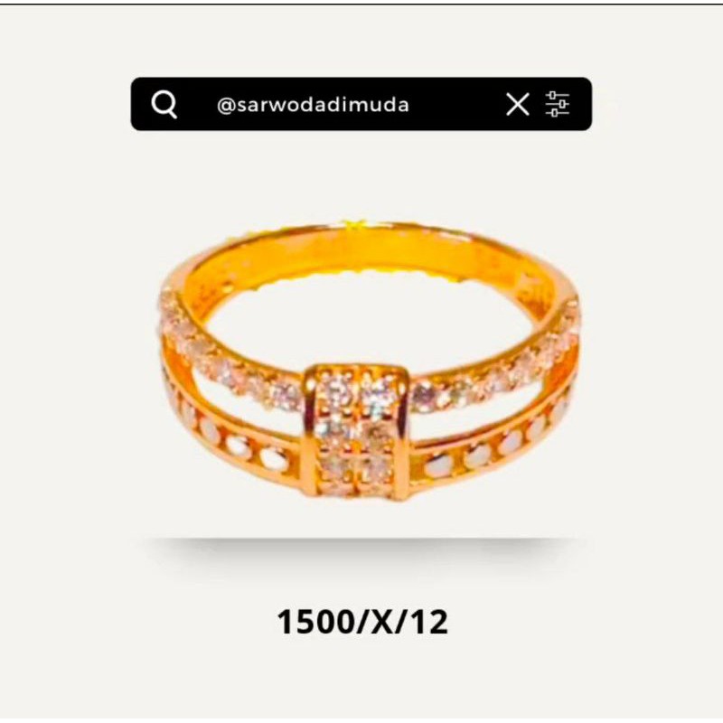 Cincin Emas Gift Hadiah Weeding Investasi Tunangan 1,5Gram/12