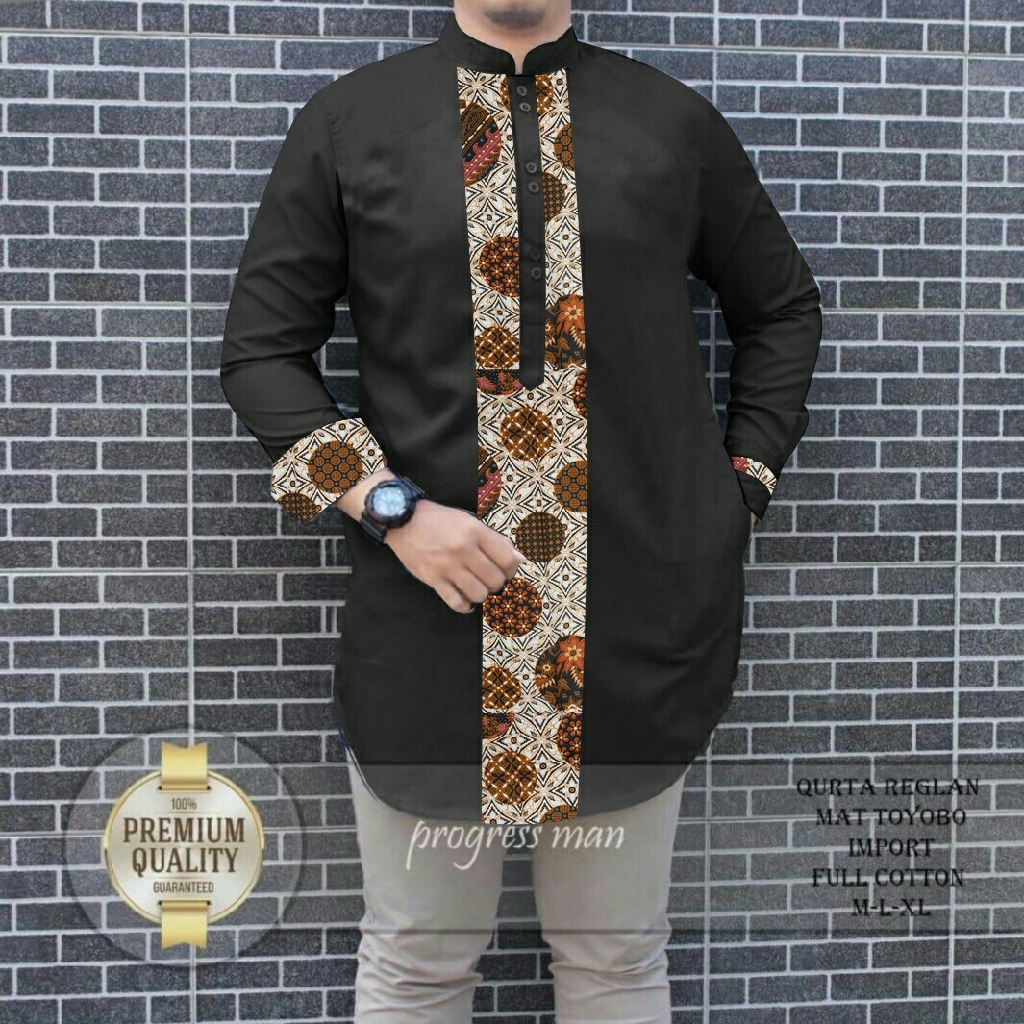 Baju Muslim Koko Amana kombi Batik