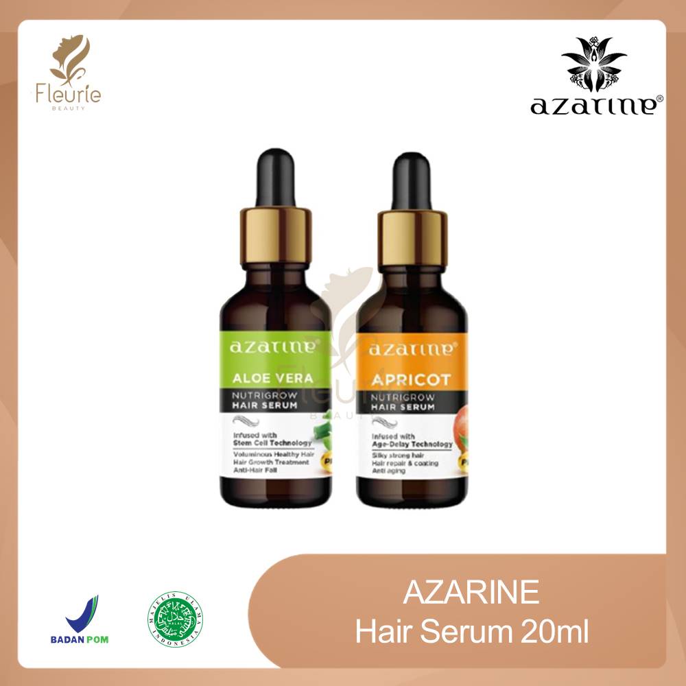 Azarine Hair Serum Nutriglow 20ml Apricot / Aloe Vera - Serum Rambut Azarine Original BPOM