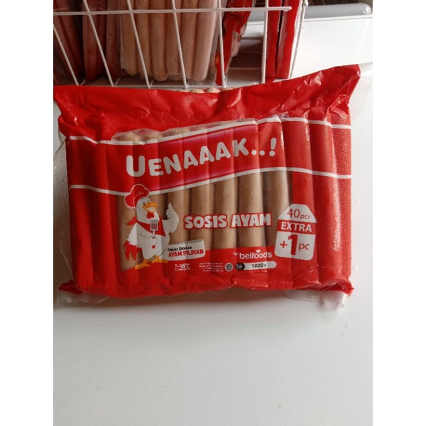 

Sosis Ayam Uenak Belfoods 1 kg isi 40+1