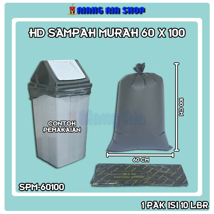 Jual Kantong Sampah Plastik Hitam Ukuran 60 X 100 Cm Trash Bag Shopee Indonesia 0213