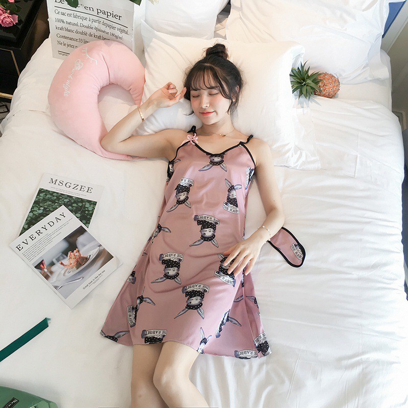 DASTER BAHAN SATIN SEXY UKURAN L DAN XXL TERMASUK PENUTUP MATA