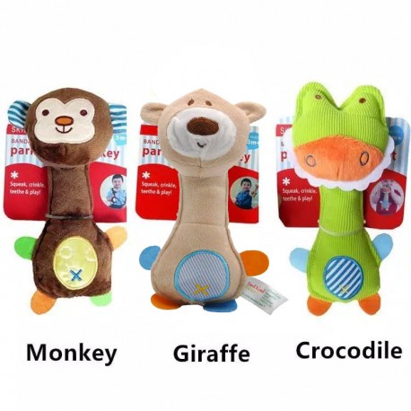 Rattle Squeaky Buddies Stick Rattle Stick Crinkle Bunyi Krincingan Mainan Bayi Genggam Buddies Squezzee