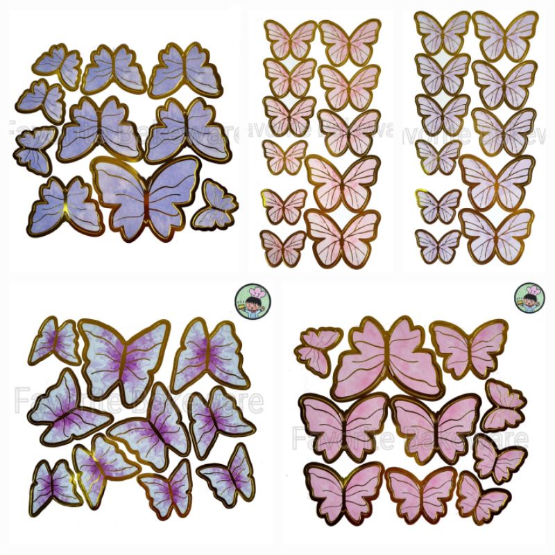 Topper Cake Birthday Butterfly Hiasan Kue Tart Ulang Tahun Kupu Kupu Kupukupu