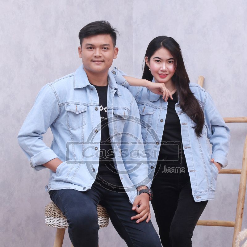 JAKET JEANS PREMIUM - BIRU MUDA BLITZ - JAKET OVERSIZE -JAKET JEANS PREMIUM HITAM PEKAT OVERSIZE - J
