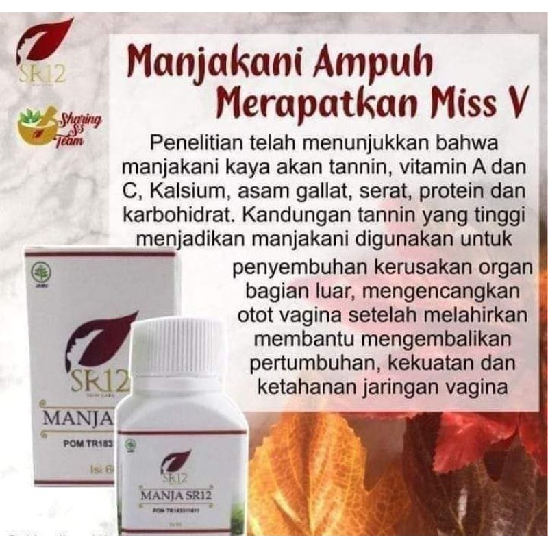 Manja SR12 - Manjakani Aceh Manja Butir dan Kapsul - Obat Keputihan Herbal dan Perapat Miss V - Mengurangi Gatal Gatal dan Bau Tidak Sedap