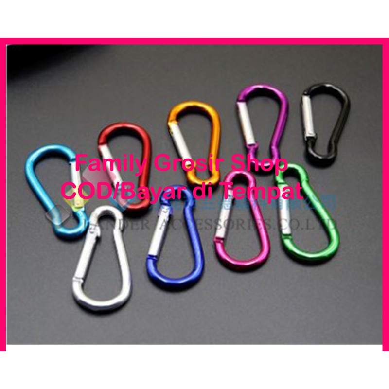 Gantungan Kunci Carabiner / Alloy/ Aluminium / Snaphook / DogClips / Gaitan / Tactical Military